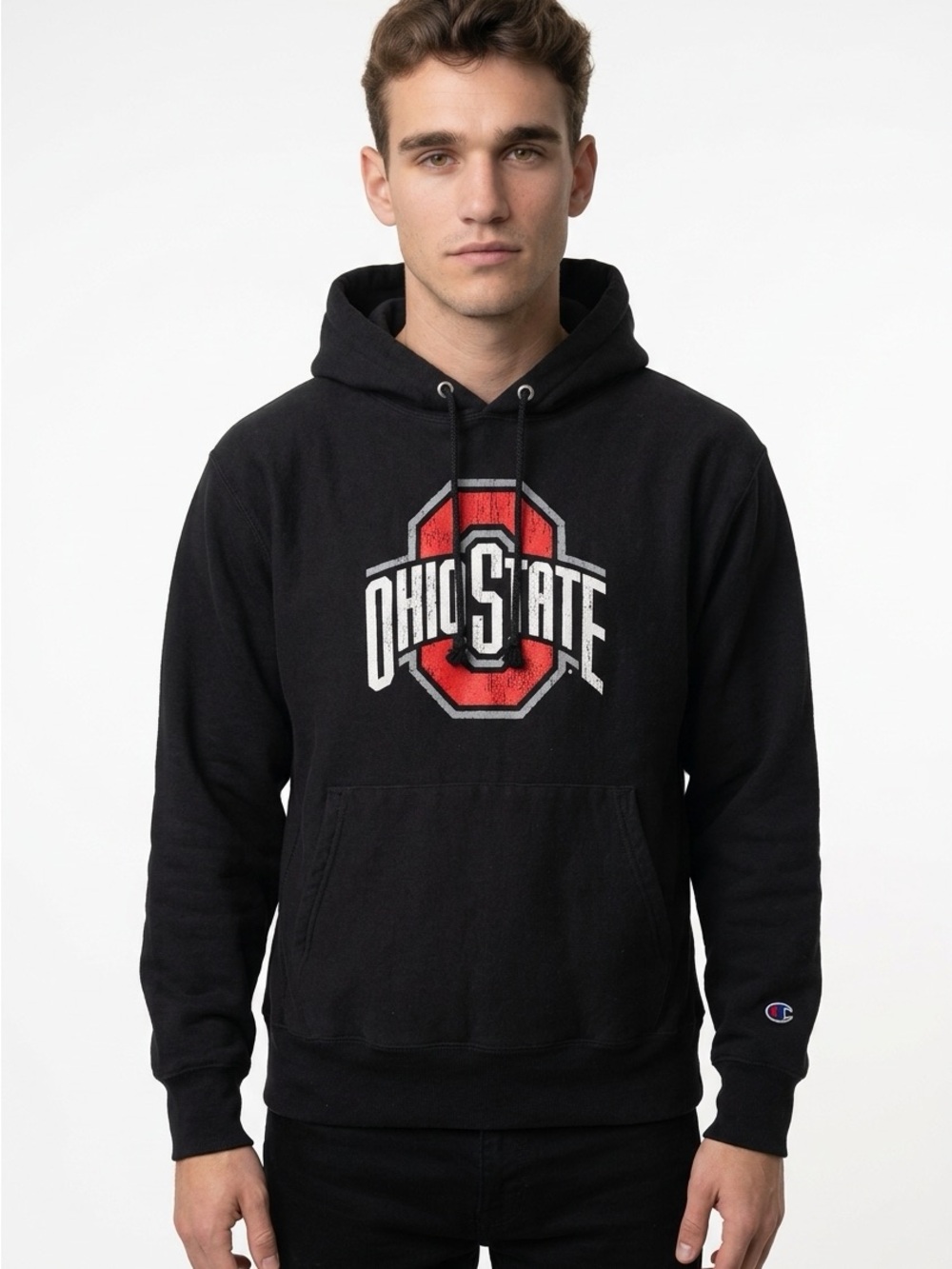 Champion Ohio State Buckeyes Black Reverse Weave Pullover Hoodie